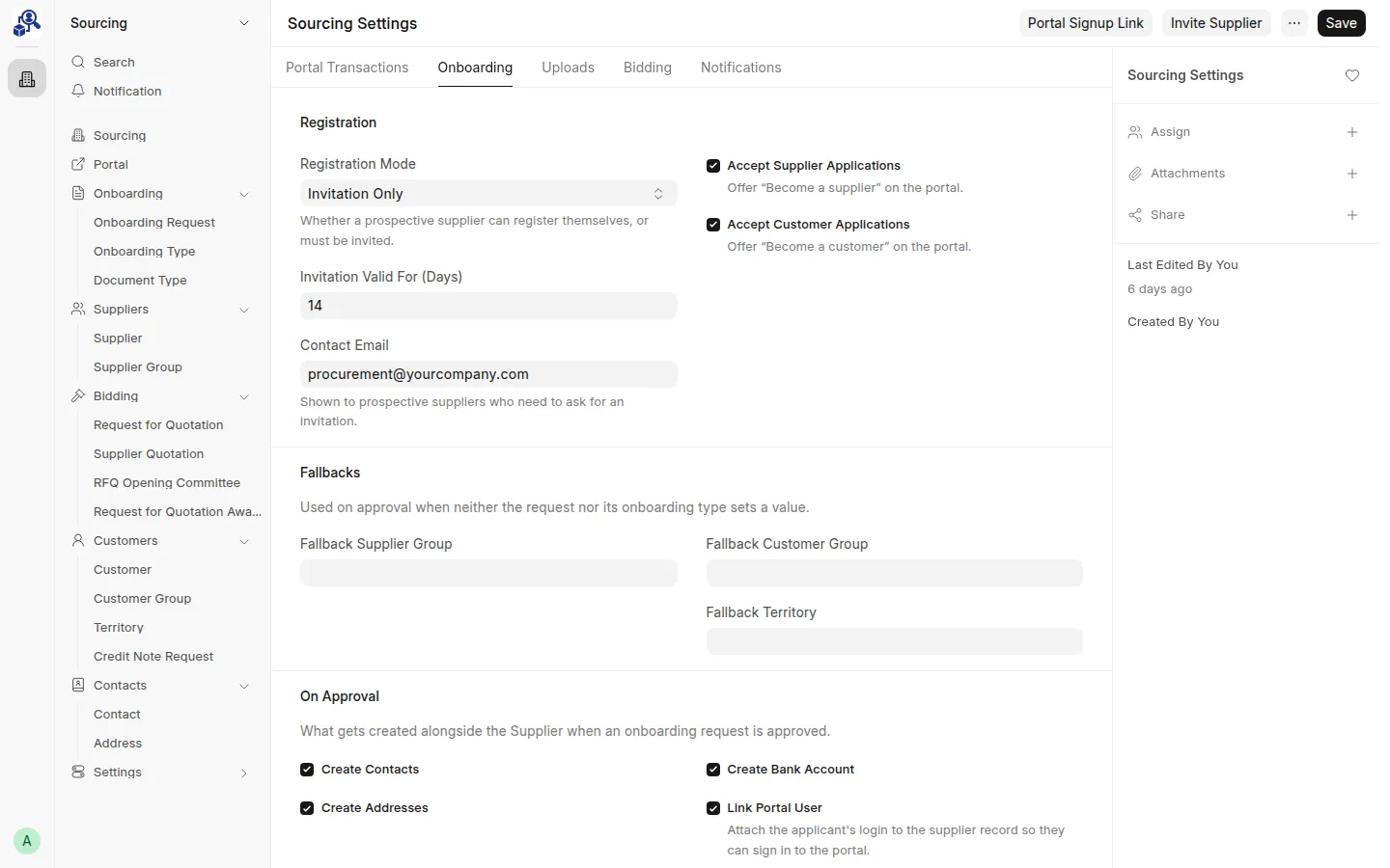 Onboarding tab
