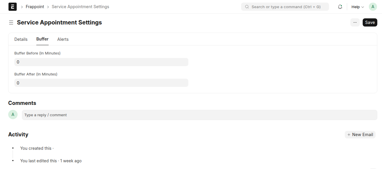 Service Appointment Settings